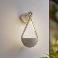 Lucande Florka LED outdoor wall lamp, concrete, hanging basket, IP54