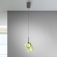 Paul Neuhaus LED hanging light Zula, green, 15 cm, glass