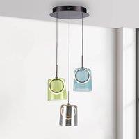 Paul Neuhaus LED hanging light Zula, 40 cm, colourful, 3-bulb.