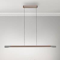 Paul Neuhaus LED hanging light Hoop, brown, 128 cm, dimmable