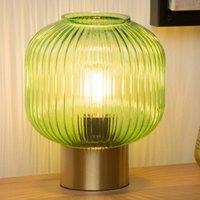 Lucide Maloto glass table lamp, green/gold, 20 cm, E27