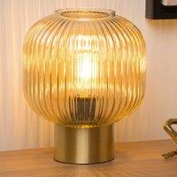 Lucide Maloto glass table lamp, amber/ gold, 20 cm, E27