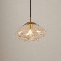 Lindby pendant light Lelia, amber, glass, 35 cm
