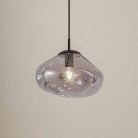 Lindby Lelia pendant light, smoky grey, glass, 35 cm