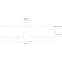 Lucide LED wall light Mizar, 90 cm, black, IP44