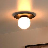 Lucide Tricia ceiling light, black, 25 cm, glass, 1-bulb, E27