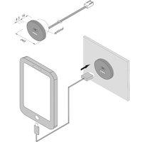 Hera USB-A socket outlet + USB-C, steel, furniture installation, 24V input 20W