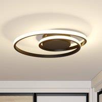 Lindby LED ceiling light Kyron, black, aluminium, dimmable, 45cm