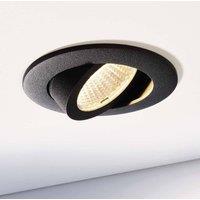 Deko-Light LED recessed ceiling light Dione, IP44, 3,000 K, black, dimmable