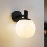 Lindby Dangan outdoor wall light, white, glass, 20 cm, IP44