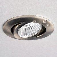 Deko-Light LED recessed ceiling light Dione, IP44, 4,000 K, nickel, dimmable