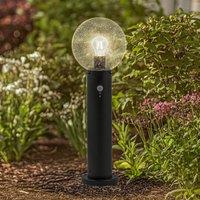 Lindby Dangan pillar light, clear, 60 cm, glass, sensor