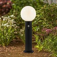 Lindby Dangan pillar light, white, 60 cm, glass, sensor