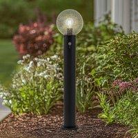 Lindby Dangan path light, clear, 90 cm, glass, sensor