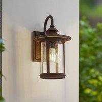 Lindby Zayn outdoor wall light, rust-coloured, glass, IP23