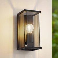 Lucande Annalea outdoor wall light, smoke grey, IP54, sensor