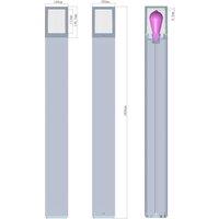 Deko-Light Facado II path light, height 100 cm, angular, dark grey/opal