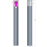 Deko-Light Facado II path light, height 100 cm, round, dark grey/opal