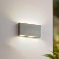 Lindby LED outdoor wall lamp Jarte, grey, metal, 17cm, IP54