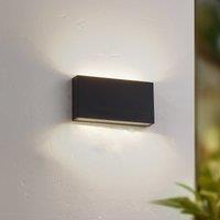 Lindby LED outdoor wall lamp Jarte, black, metal, 17 cm, IP54