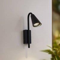 Lindby Sorvete outdoor wall lamp, black, metal, height 33 cm