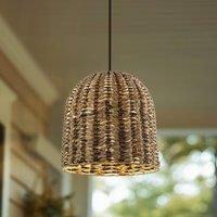 Lindby Taryn outdoor hanging light, brown, plastic, IP44 35 cm