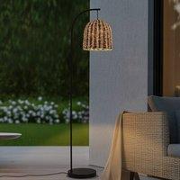 Lindby Taryn outdoor floor lamp, brown, plastic, IP44 172 cm