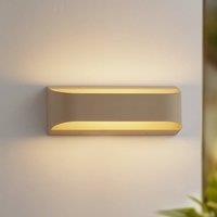 Lindby LED outdoor wall light Lenore, beige, metal, 36.5 cm