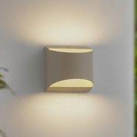 Lindby LED outdoor wall light Lenore, beige, metal, 13.5 cm