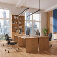 TK Lighting LED pendant light Luxe, black Length 112.5 cm Metal 4,000 K