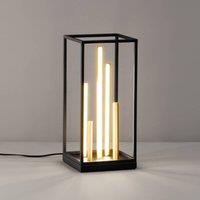 FISCHER & HONSEL Grid LED table lamp, black/gold, metal, CCT, dimmable