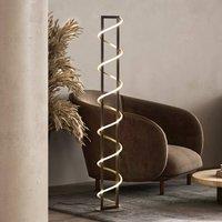 FISCHER & HONSEL LED floor lamp Gwen, black/gold, metal, CCT, dimmable