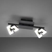 FISCHER & HONSEL Ray LED ceiling light, 34 cm, 2-bulb, black, metal