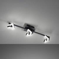FISCHER & HONSEL Ray LED ceiling light, 60 cm, 3-bulb, black, metal