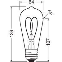 OSRAM LED Vintage ST64 E27 4,9W 922 Heart Filament gold dimmable