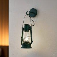 Lindby wall light Raisa, green, metal, lantern, E14