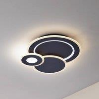 Lindby LED ceiling lamp Briar, black, metal, remote control