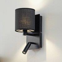 Lindby Aiden LED wall light, 30cm, black, LED reading light, E14