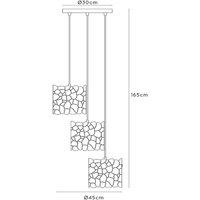 Lucide Almelo pendant light, 3-bulb, round, black/gold, metal