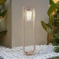 Lucande Chandan path light, 90 cm, beige, metal, IP54