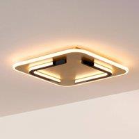 Lucide LED ceiling light Andreas, angular, 40 cm x 40 cm, gold matt