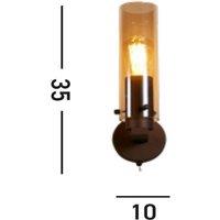 Searchlight Sweden II wall light, 1-bulb, steel, glass, E27