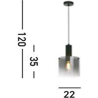 Searchlight Sweden pendant light, 1-bulb, steel, glass, E27