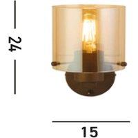 Searchlight Sweden wall light, mocha/amber, 1-bulb, steel, glass