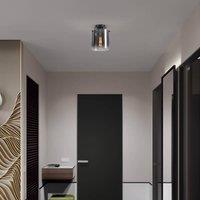Searchlight Sweden ceiling light, black/smoke grey, 1-bulb, steel, glass