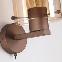 Searchlight Sweden ceiling light, mocha/amber, 1-bulb, steel, glass