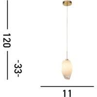 Searchlight Rocky pendant light, 1-bulb, brass-coloured, steel, glass