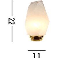 Searchlight Rocky wall light, 1-bulb, brass-coloured, steel, glass, IP44