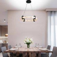 Searchlight Moonbeam LED pendant light, ring, black, white, metal