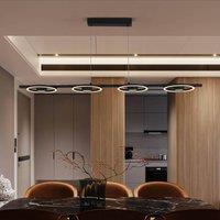 Searchlight Space LED pendant light, 4-bulb, black, metal